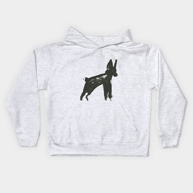 Doberman Doodle Kids Hoodie by Bollocks